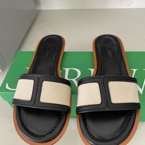 J CREW canvas and leather sandal